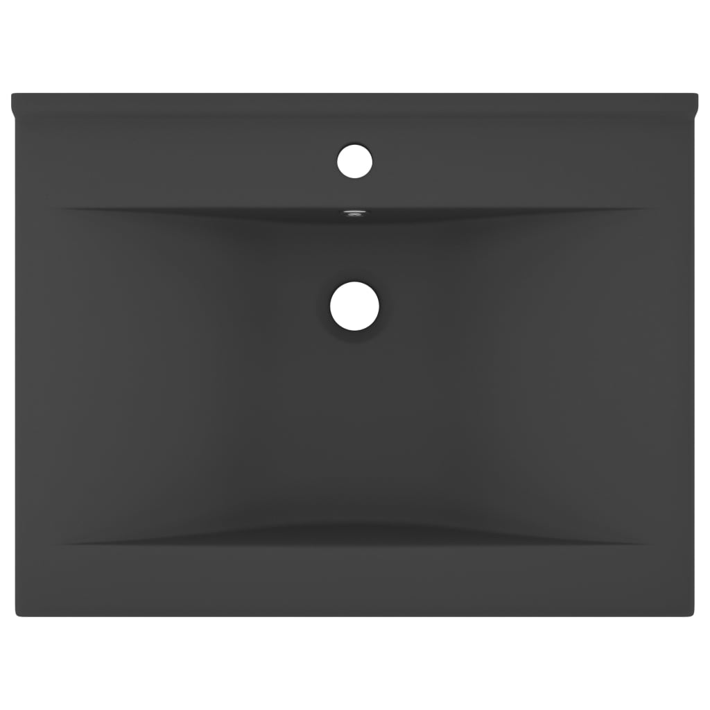 VidaXL Washbasin with tap hole 60x46 cm Ceramic matt dark gray