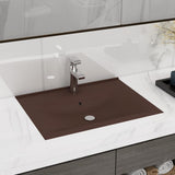 Vidaxl Washbasin z luknjo iz pipe 60x46 cm keramika Matt temno rjava