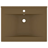 Vidaxl wastafel met kraangat 60x46 cm keramiek matcrème