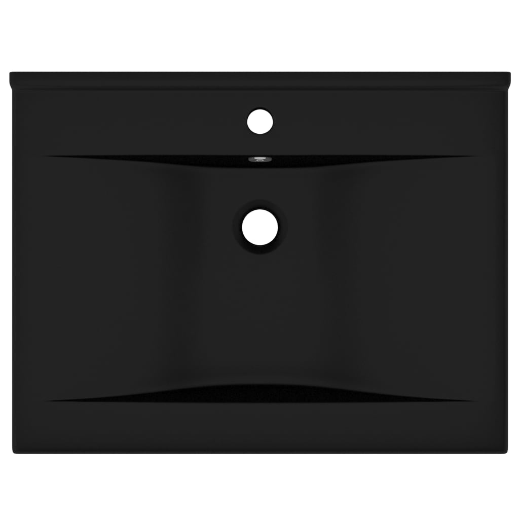 VidaXL Washbasin with tap hole 60x46 cm Ceramic matte black