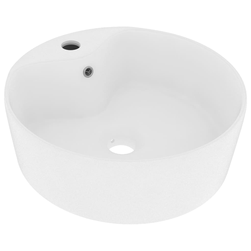 Vidaxl Washbasin con aterrizaje de 36x13 cm Mat de cerámica blanca