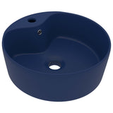 Vidaxl Washbasin con atterraggio 36x13 cm ceramico matto blu scuro