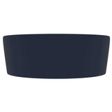 Vidaxl wastafel met overloop 36x13 cm keramiek mat donkerblauw