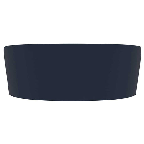 Vidaxl wastafel met overloop 36x13 cm keramiek mat donkerblauw