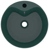 Vidaxl Washbasin con atterraggio 36x13 cm ceramico Matt scuro verde