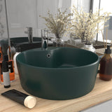 Vidaxl Washbasin con atterraggio 36x13 cm ceramico Matt scuro verde