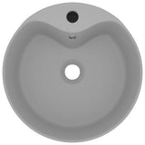 Vidaxl wastafel met overloop 36x13 cm keramiek mat lichtgrijs