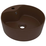 VidaXL Washbasin with landing 36x13 cm ceramic matt dark brown