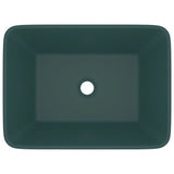 Vidaxl wastafel 41x30x12 cm keramiek mat donkergroen