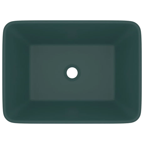 Vidaxl wastafel 41x30x12 cm keramiek mat donkergroen