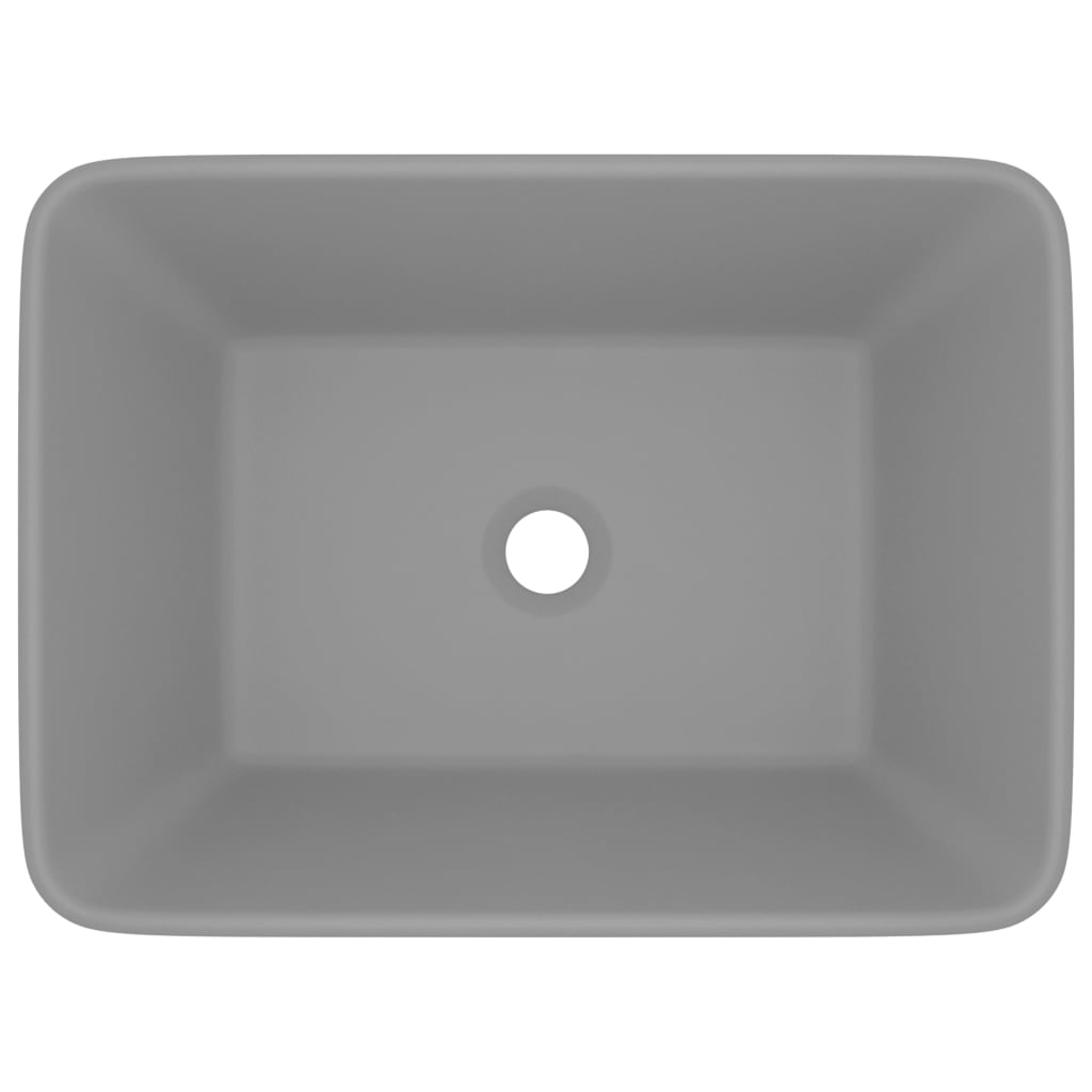 Vidaxl Washbasin 41x30x12 cm keramična matt svetlo siva