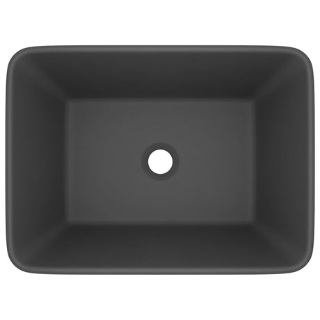 Vidaxl wastafel 41x30x12 cm keramiek mat donkergrijs
