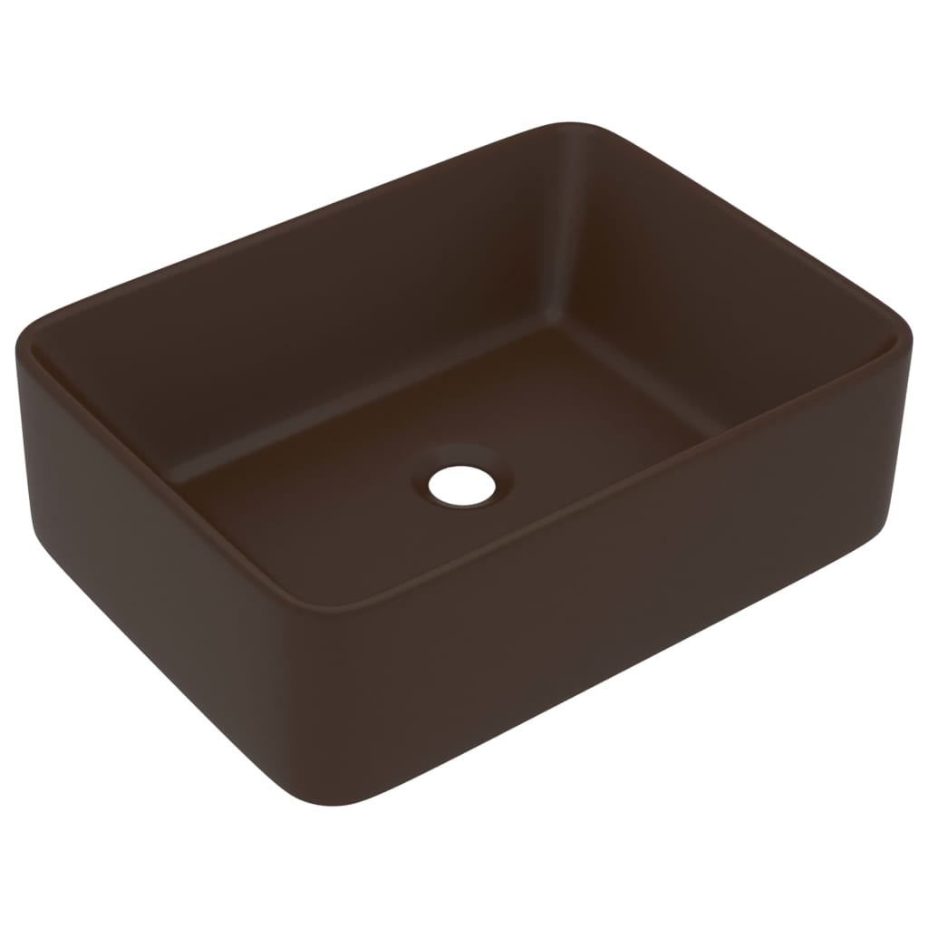 Vidaxl Washbasin 41x30x12 cm keramisk matt mørkebrun