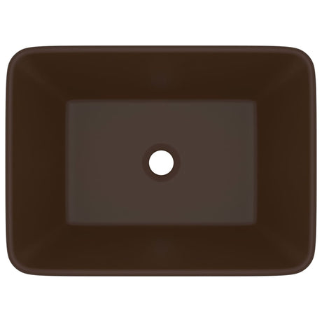 Vidaxl wastafel 41x30x12 cm keramiek mat donkerbruin
