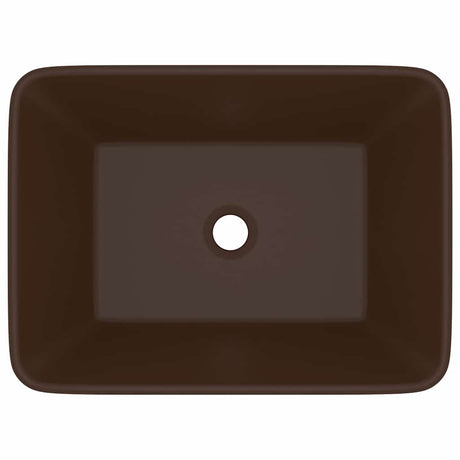 Vidaxl wastafel 41x30x12 cm keramiek mat donkerbruin