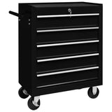 Vidaxl Tool Trolley con 5 cassetti neri