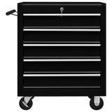 Vidaxl tool trolley with 5 drawers black