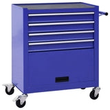 Vidaxl tool trolley with 4 drawers of steel blue