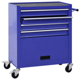 Vidaxl Tool Trolley con 4 cajones de azul de acero