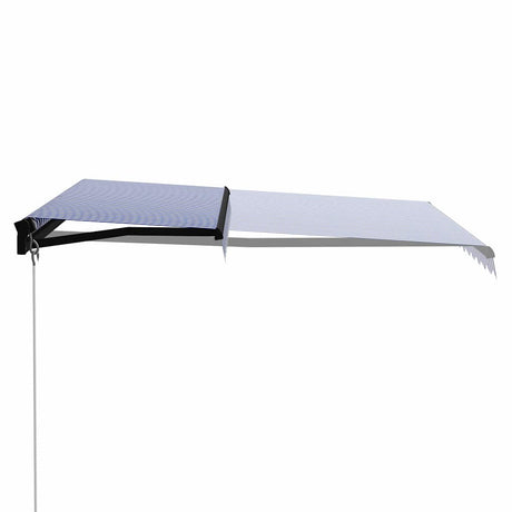 Vidaxl luifel handmatig uittrekbaar 300x250 cm blauw en wit