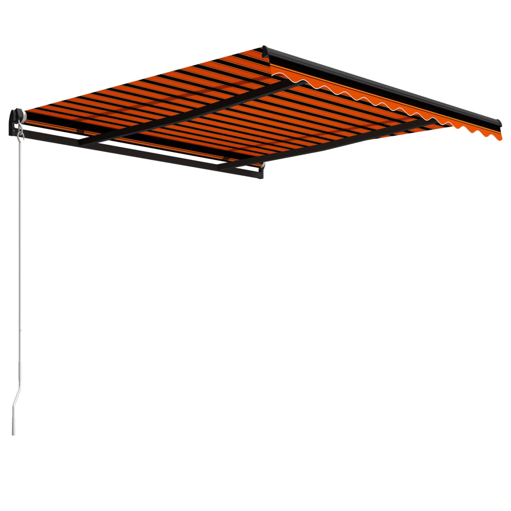 Vidaxl Luifel extiende manualmente 300x250 cm de naranja y marrón