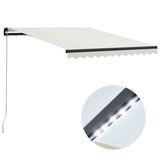 Vidaxl Luifel manuell ausziehbar mit LED 300x250 cm Creme