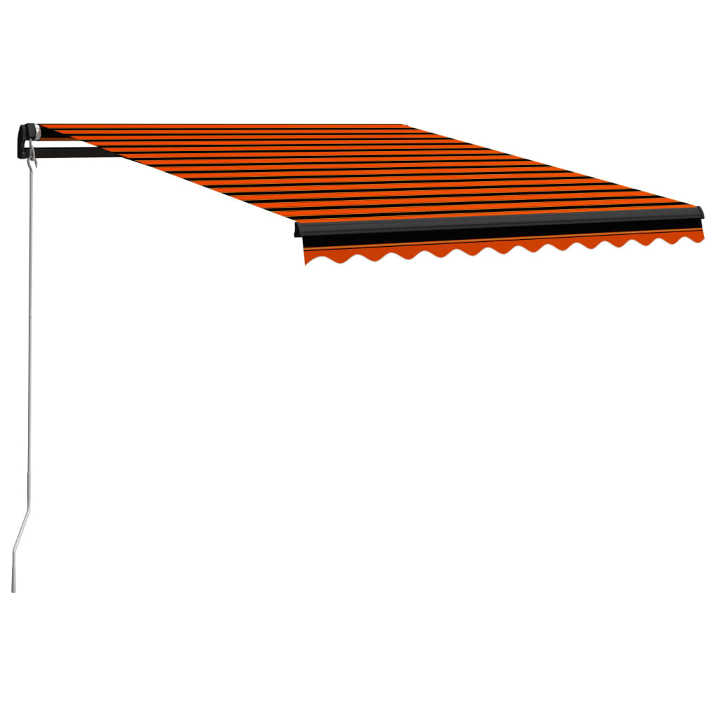 Bidaxl Luifel manuellt utdragbar med LED 300x250 cm orange och brun