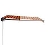 Vidaxl Luifel mit LED 350x250 cm Orange und Braun manuell ausziehbar