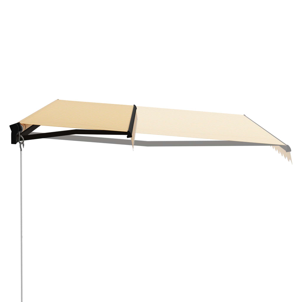 Vidaxl Luifel se puede extender manualmente con LED 400x300 cm amarillo y blanco