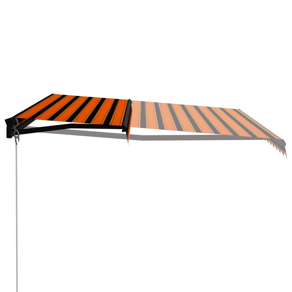 Vidaxl Luifel manuelt kan udvides med LED 400x300 cm orange og brun