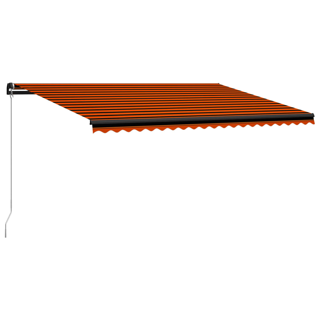 Vidaxl Luifel extensible manuellement avec LED 500x300 cm orange et marron