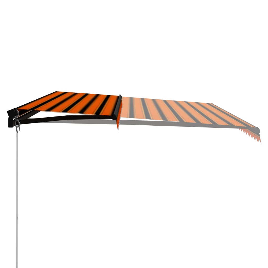 Vidaxl Luifel manuell ausziehbar mit LED 500x300 cm Orange und Braun