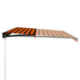 Vidaxl Luifel manually extendable with LED 500x300 cm orange and brown