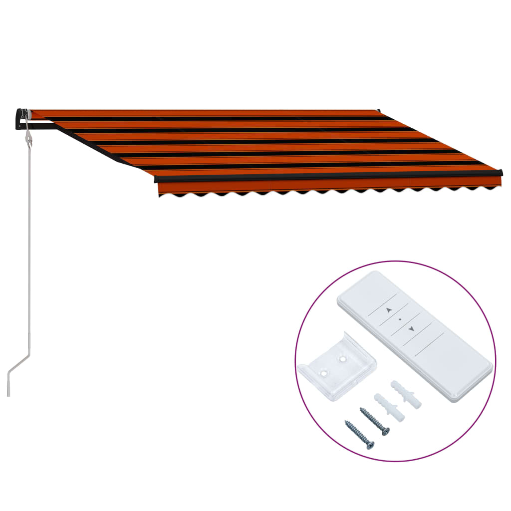 Vidaxl Luifel extiende automáticamente 400x300 cm de naranja y marrón