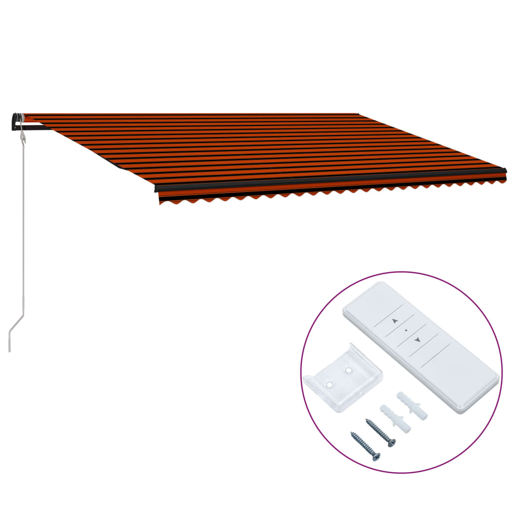 Vidaxl Luifel estende automaticamente 600x300 cm arancione e marrone