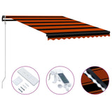 Vidaxl Luifel extendable with wind sensor LED 350x250 cm orange brown