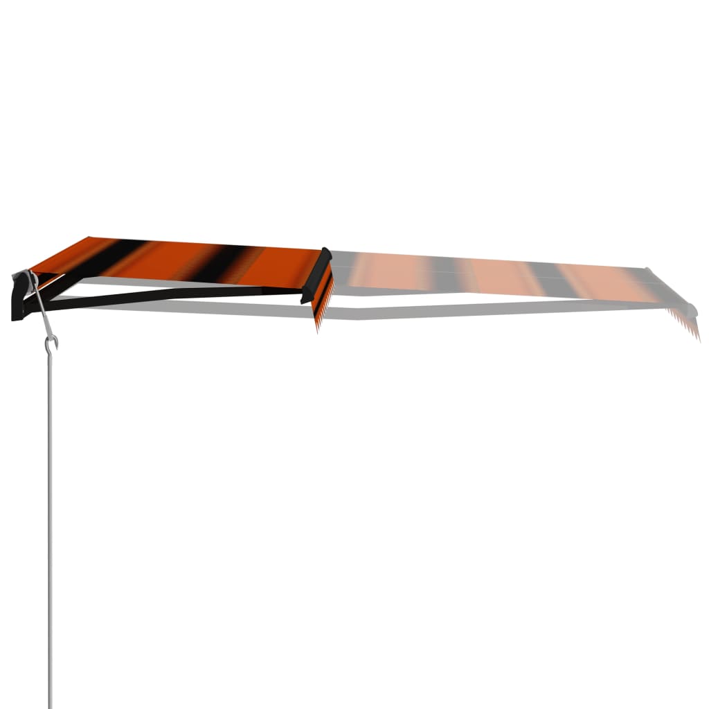 Vidaxl Luifel extendable with wind sensor LED 350x250 cm orange brown