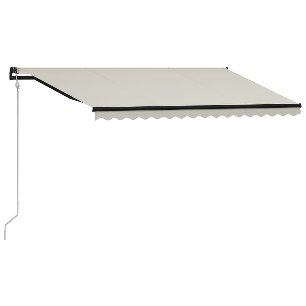 Vidaxl Luifel extensible con sensor de viento y crema LED 400x300 cm