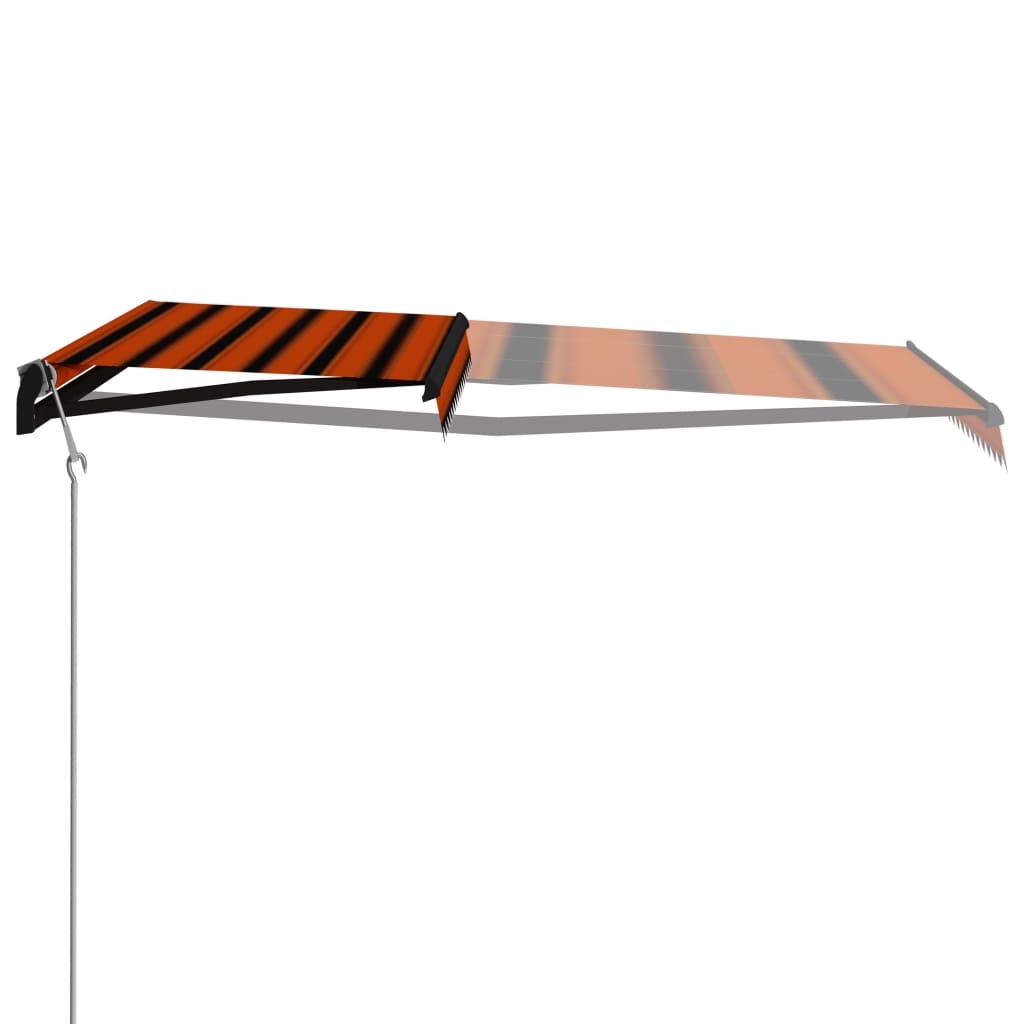 Vidaxl Laifel extendable with wind sensor LED 400x300 cm orange brown