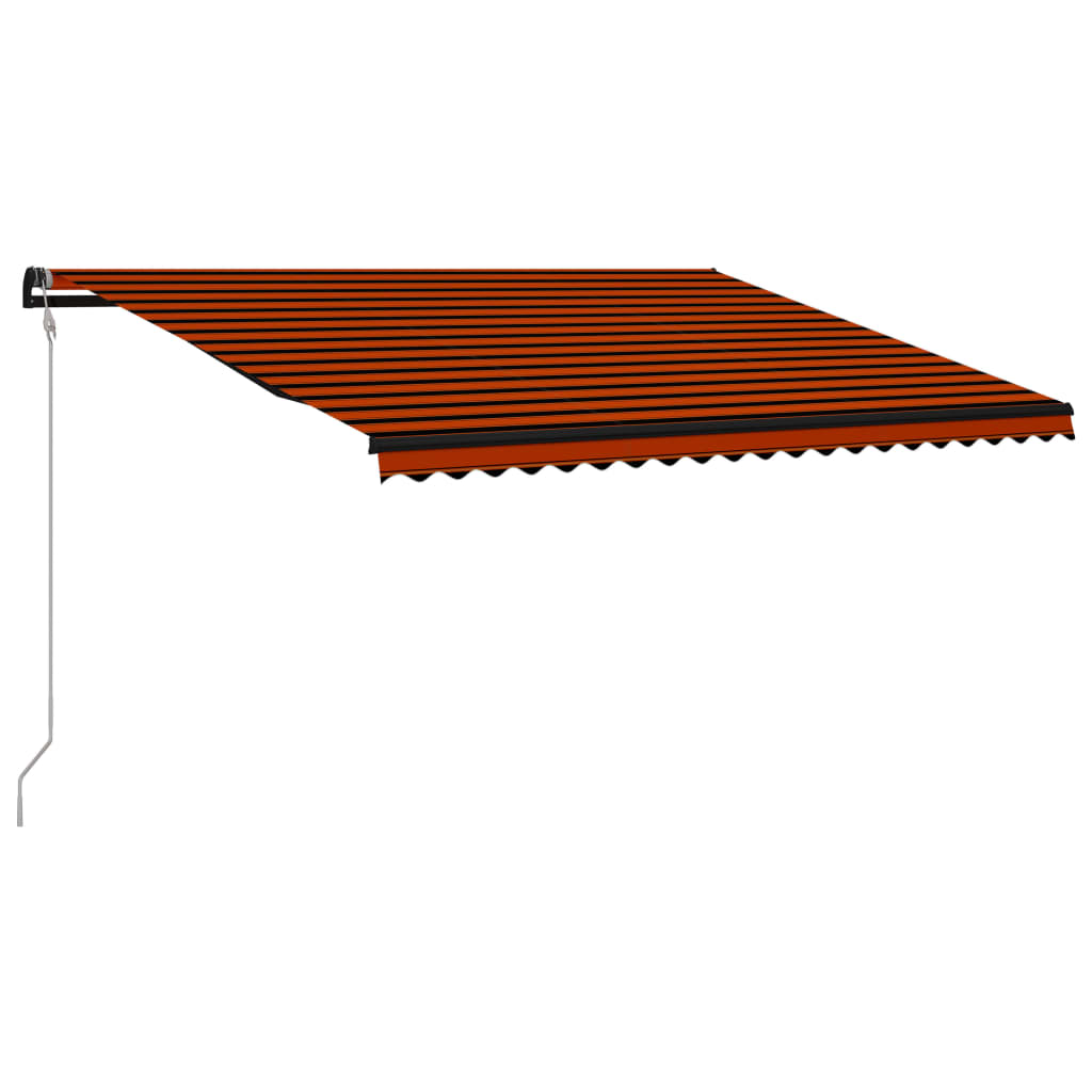 VidaXL Luifel uittrekbaar met windsensor LED 500x300 cm oranje bruin