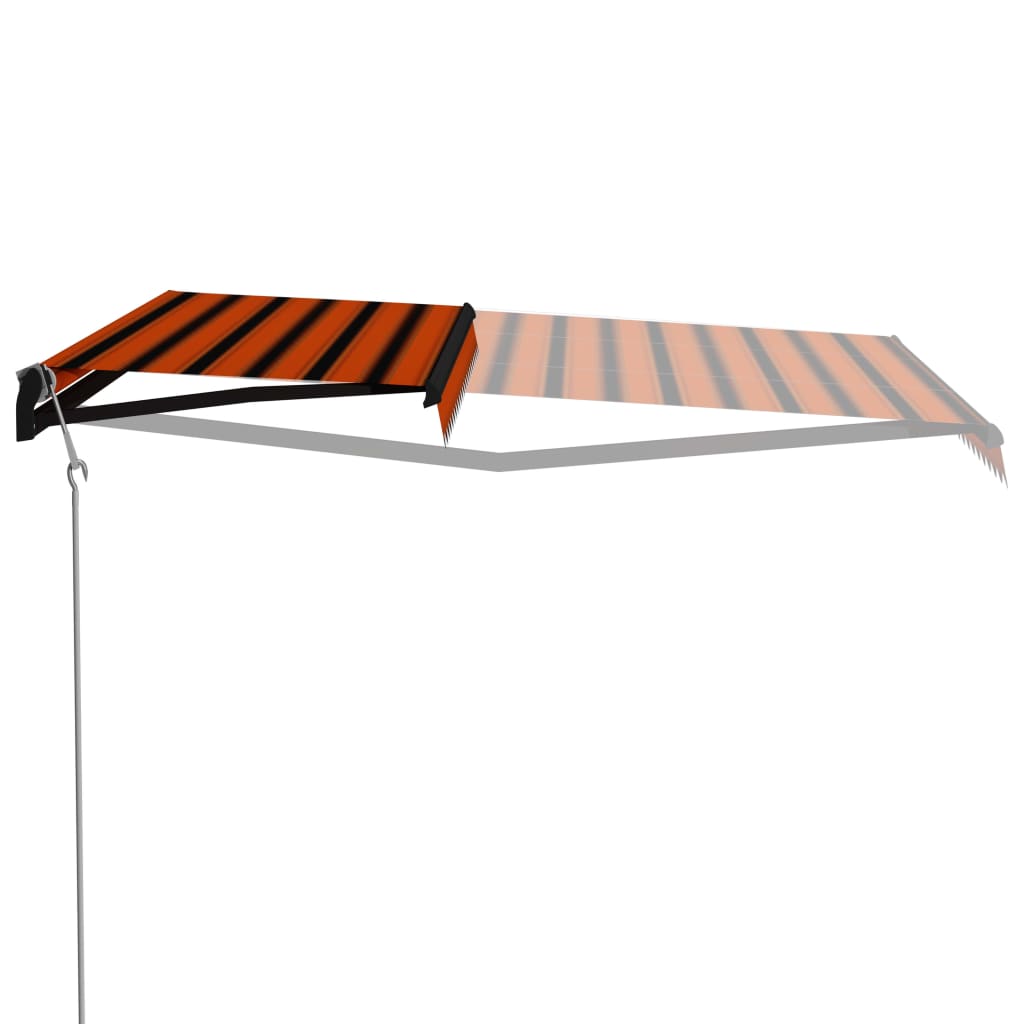 Vidaxl Luifel extensible avec le capteur de vent LED 500x300 cm Brun orange