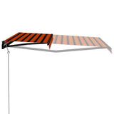 Vidaxl Luifel extendable with wind sensor LED 500x300 cm orange brown