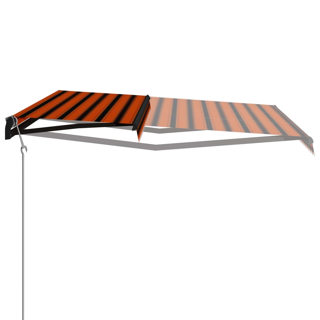 Vidaxl Luifel extendable with wind sensor LED 600x300 cm orange brown