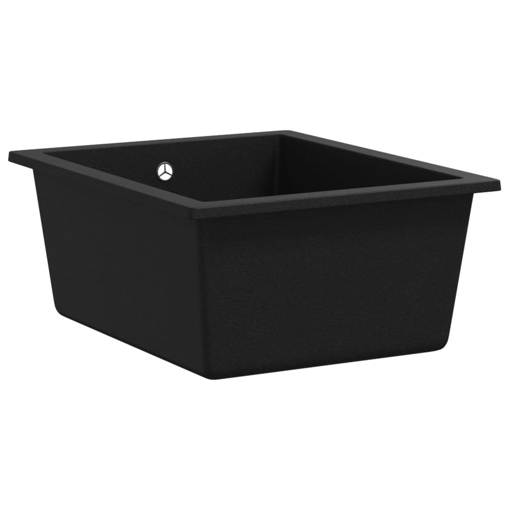 Vidaxl sink with overflow hole Granite black