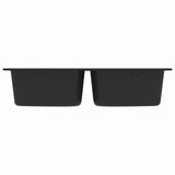 Vidaxl keukenwasbak zwart 76 x 48 x 30 cm kwarts en hars