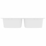 Vidaxl keukenwasbak wit 76 x 48 x 30 cm kwarts en hars