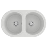 Vidaxl keukenwasbak wit 78 x 47 x 20.5 cm graniet