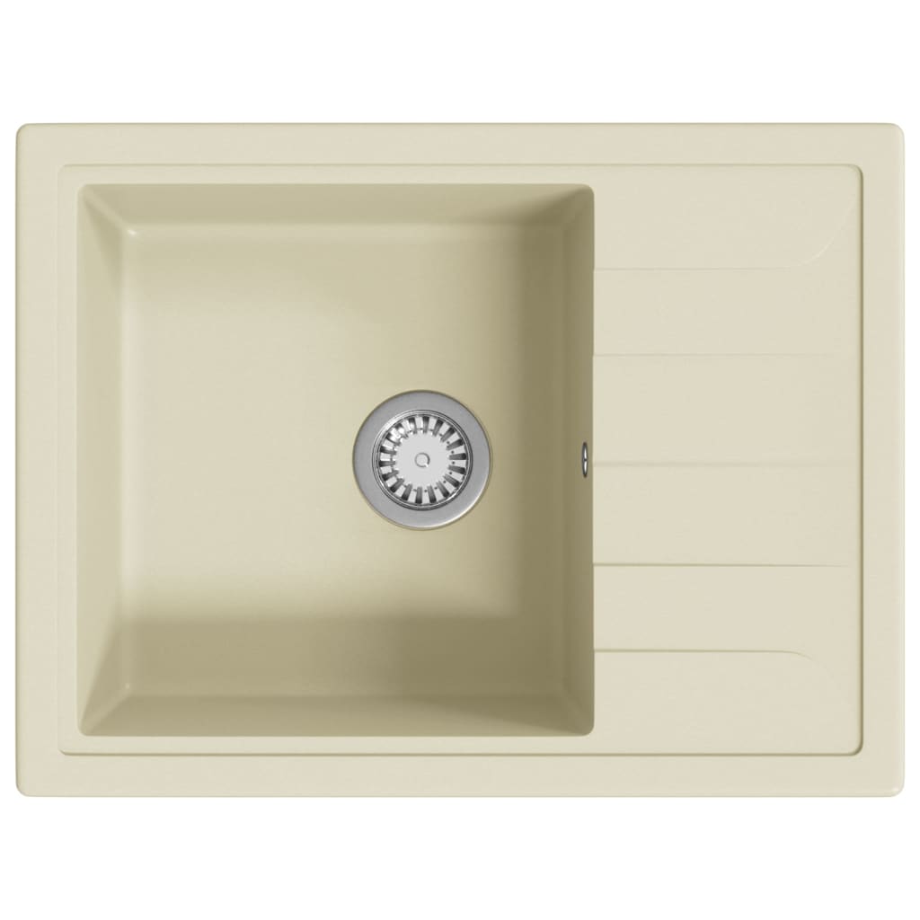 Lavello Vidaxl con foro di overflow ovale beige