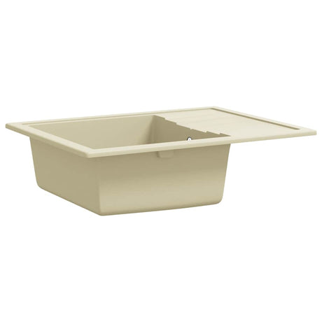 Vidaxl gootsteen met overloopgat ovaal graniet beige