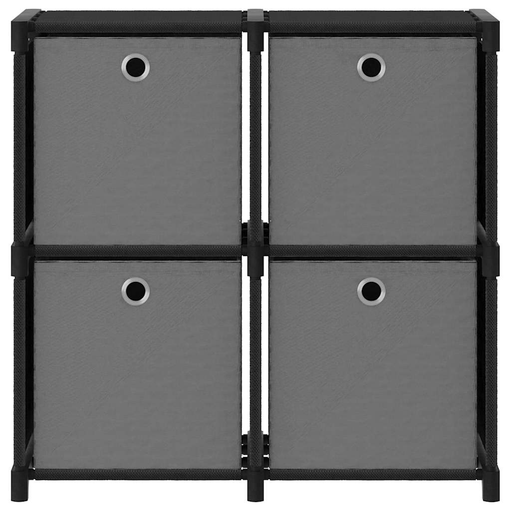 Vidaxl kast met 4 vakken met boxen 69x30x72,5 cm stof zwart